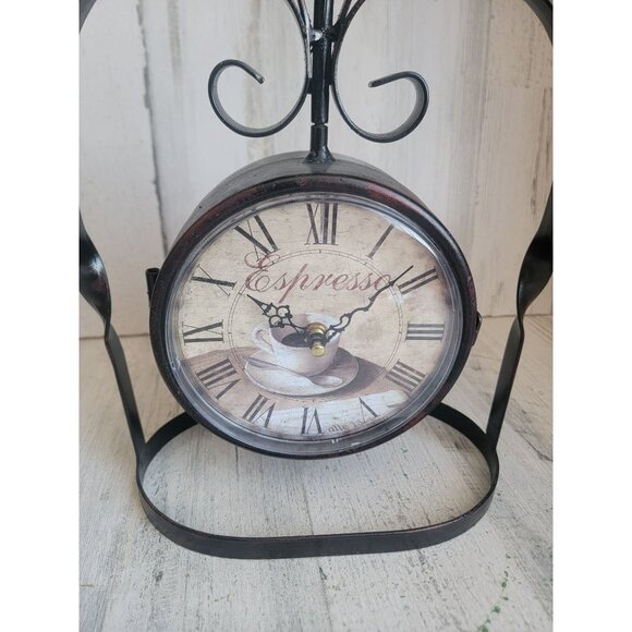Pier 1 clock Rustic‎ expresso cappuccino home decor - Picture 7 of 9